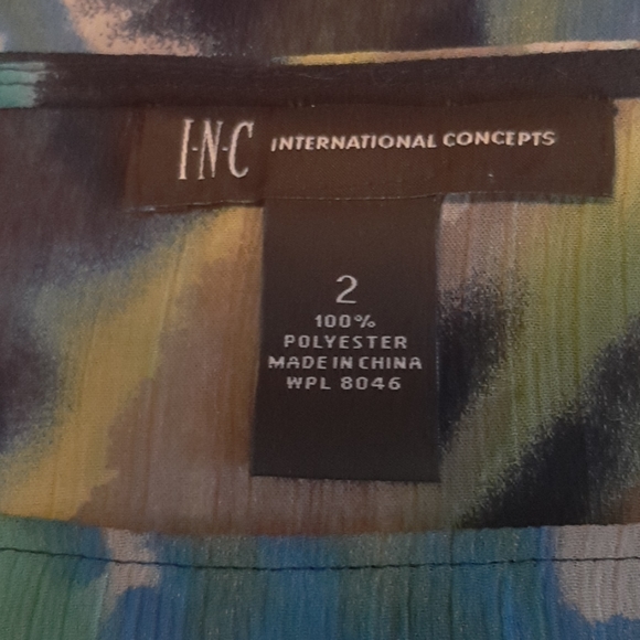 $5 W/BUNDLE I-N-C Blouse Blues & Greens Size 2 - Picture 8 of 8